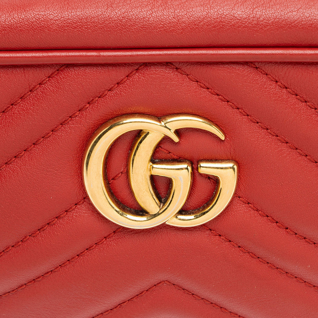 Gucci Matelasse Leather GG Marmont Small Wristlet