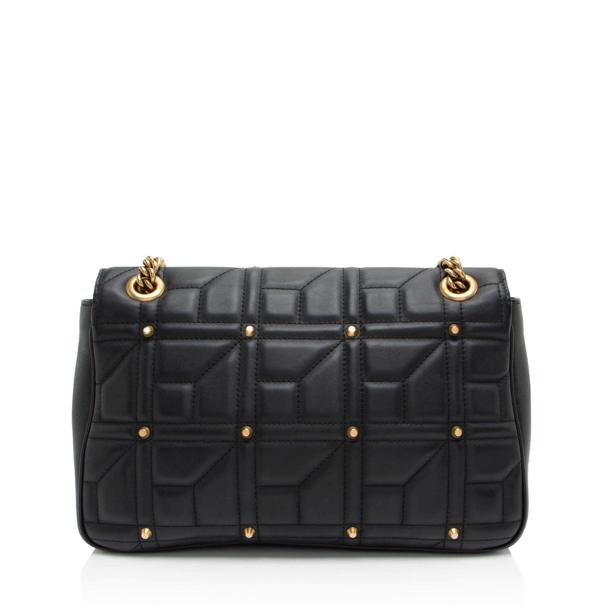 Gucci Matelasse Leather GG Marmont Studded Large Flap Bag