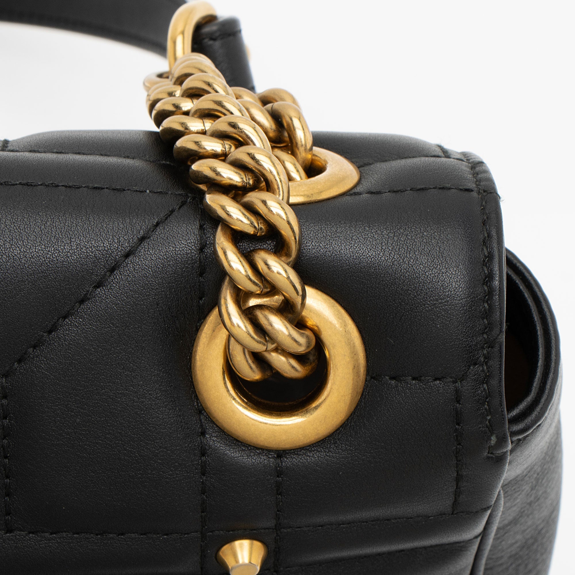 Gucci Matelasse Leather GG Marmont Studded Large Flap Bag