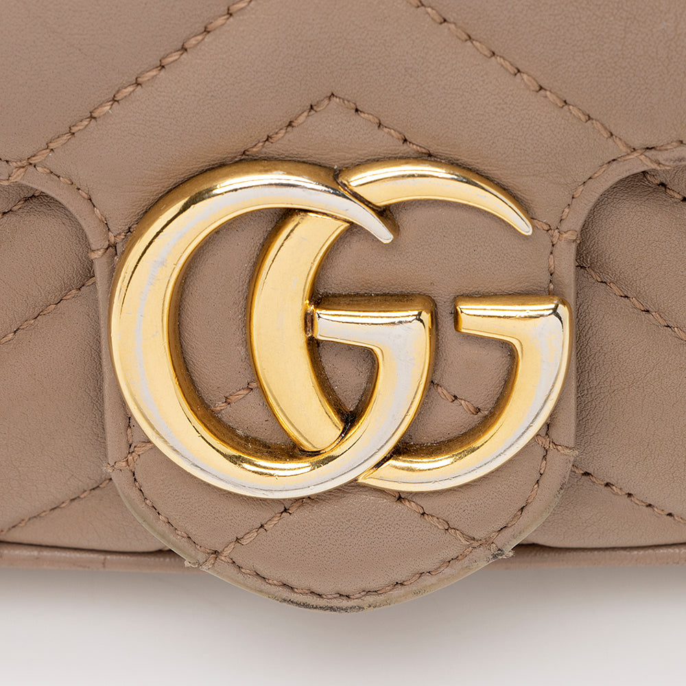 Gucci Matelasse Leather Gucci Marmont Super Mini Bag (SHF-18598)