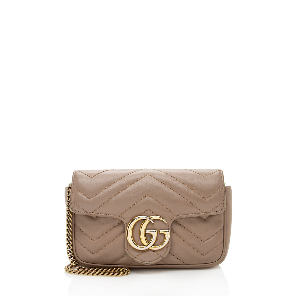 Gucci Matelasse Leather Gucci Marmont Super Mini Bag (SHF-18598)