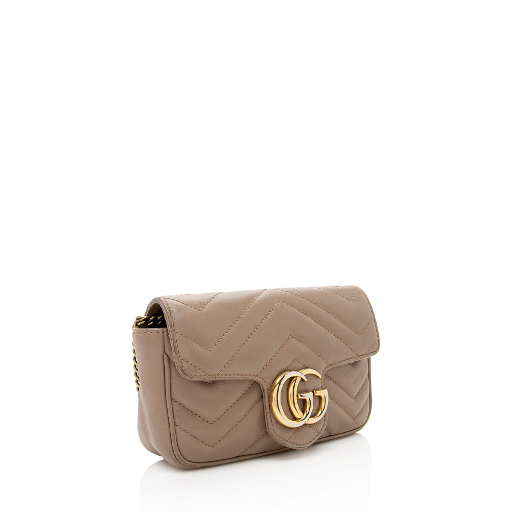 Gucci Matelasse Leather Gucci Marmont Super Mini Bag (SHF-18598)