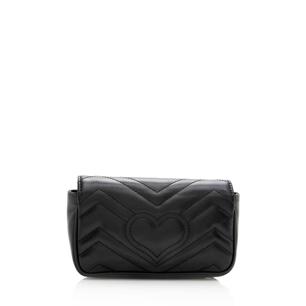 Gucci Matelasse Leather Gucci Marmont Super Mini Bag (SHF-19165)