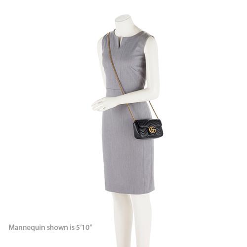 Gucci Matelasse Leather Gucci Marmont Super Mini Bag (SHF-19165)