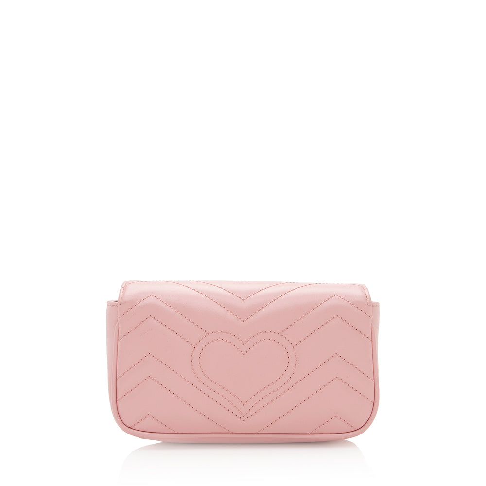 Gucci Matelasse Leather Gucci Marmont Super Mini Bag (SHF-19506)