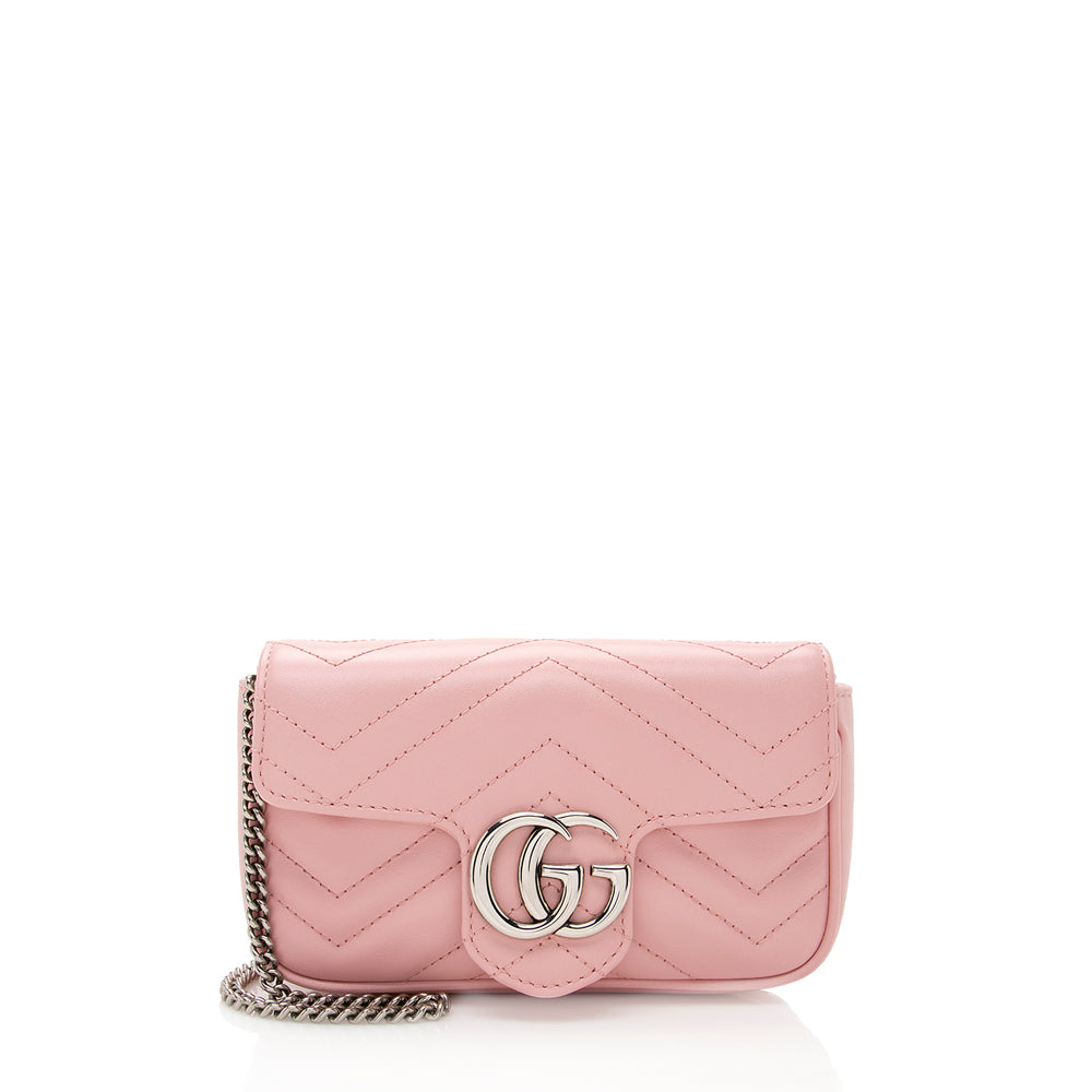 Gucci Matelasse Leather Gucci Marmont Super Mini Bag (SHF-19506)