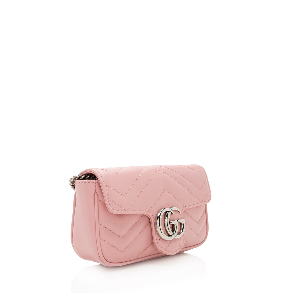 Gucci Matelasse Leather Gucci Marmont Super Mini Bag (SHF-19506)
