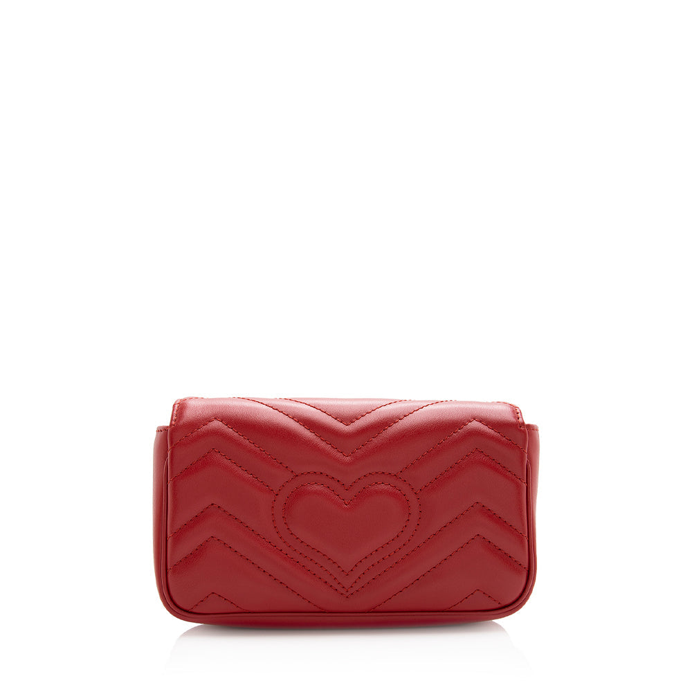 Gucci Matelasse Leather Gucci Marmont Super Mini Bag (SHF-20917)