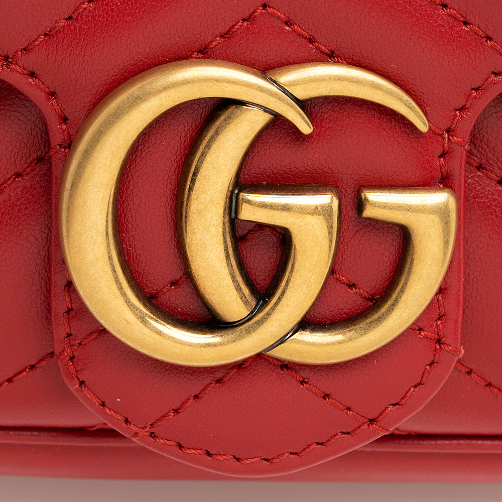 Gucci Matelasse Leather Gucci Marmont Super Mini Bag (SHF-20917)