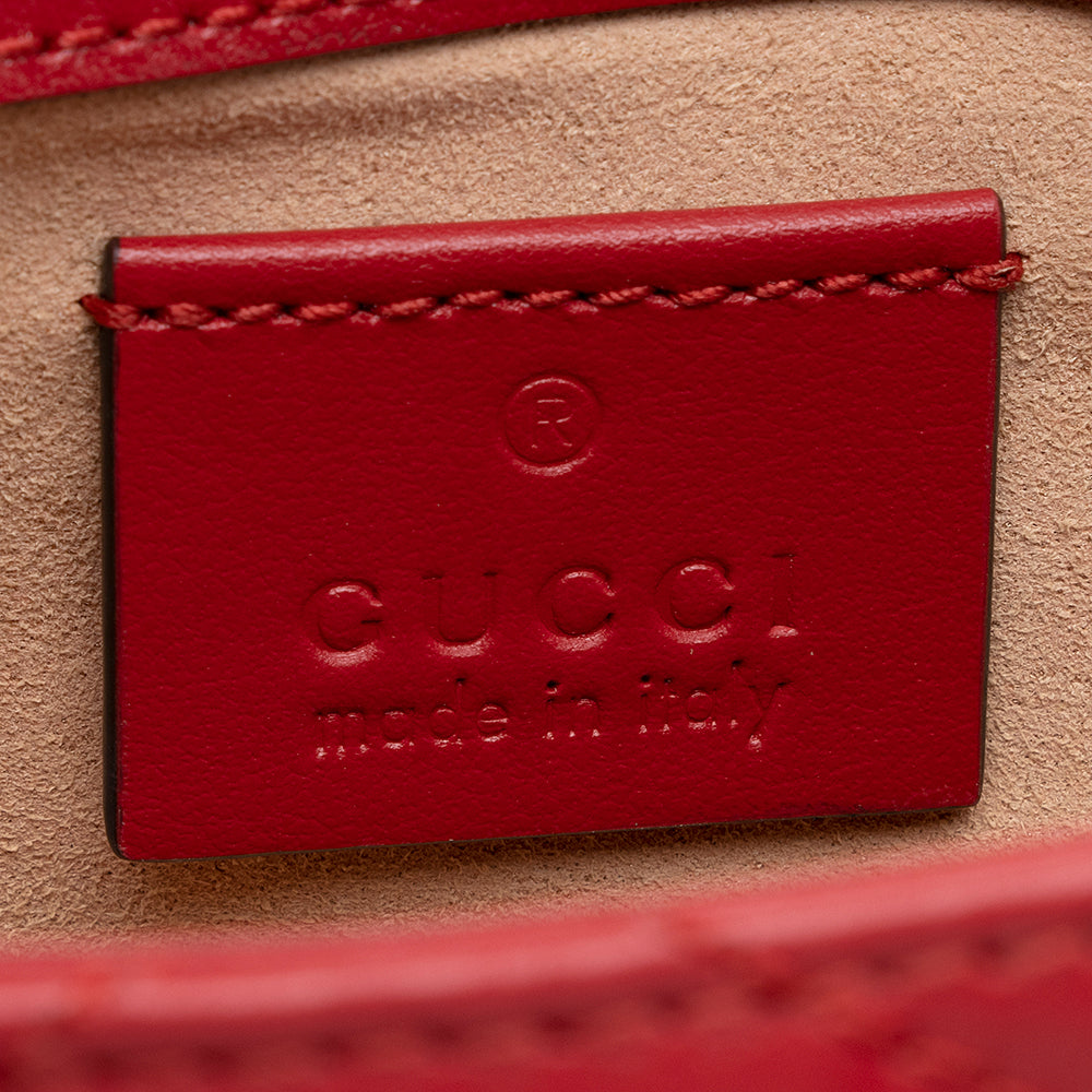 Gucci Matelasse Leather Gucci Marmont Super Mini Bag (SHF-20917)