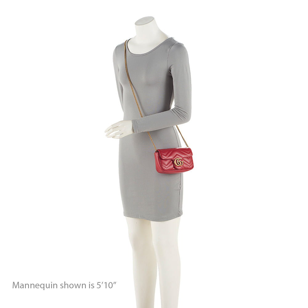 Gucci Matelasse Leather Gucci Marmont Super Mini Bag (SHF-20917)