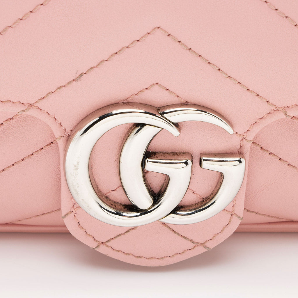 Gucci Matelasse Leather GG Marmont Super Mini Flap Bag (SHF-YnNOt3)