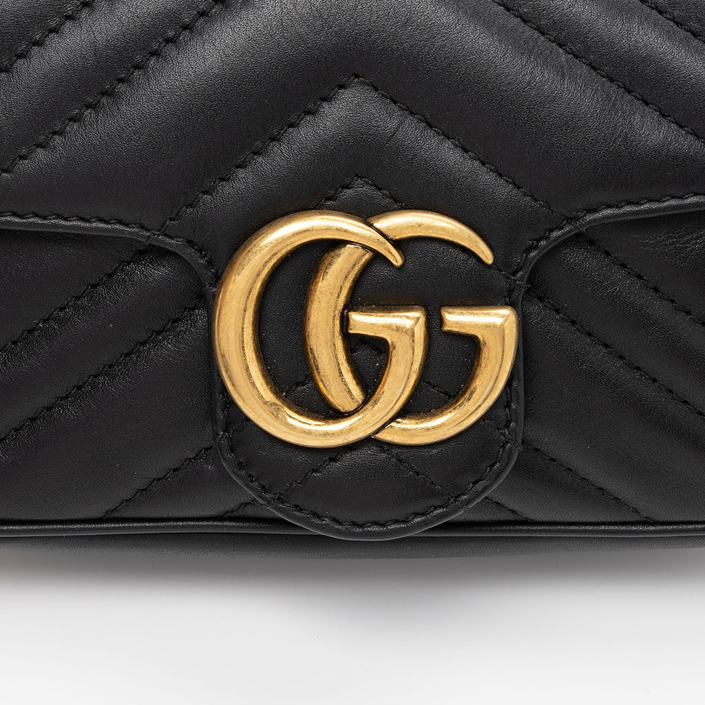 Gucci Matelasse Leather GG Marmont Super Mini Flap Bag (SHF-a6vrvo)