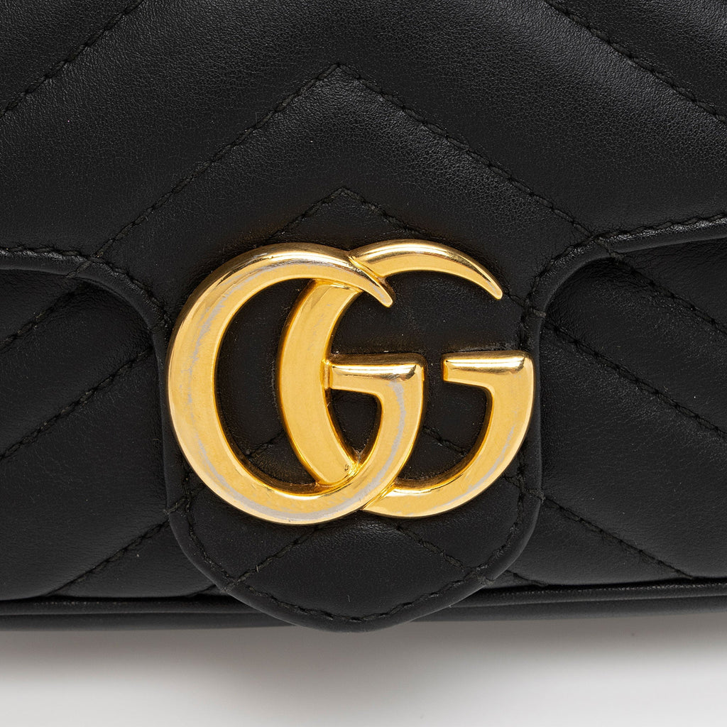 Gucci Matelasse Leather GG Marmont Super Mini Flap Bag (SHF-yBfrwz)