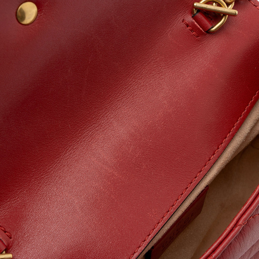 Gucci Matelasse Leather GG Marmont Super Mini Flap Bag (SHF-x8YYoY)