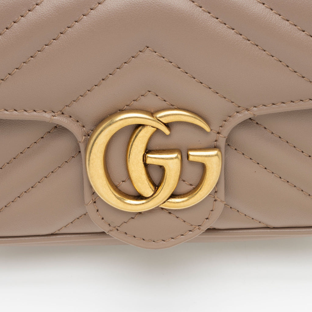 Gucci Matelasse Leather GG Marmont Super Mini Flap Bag (SHF-TvhWqj)