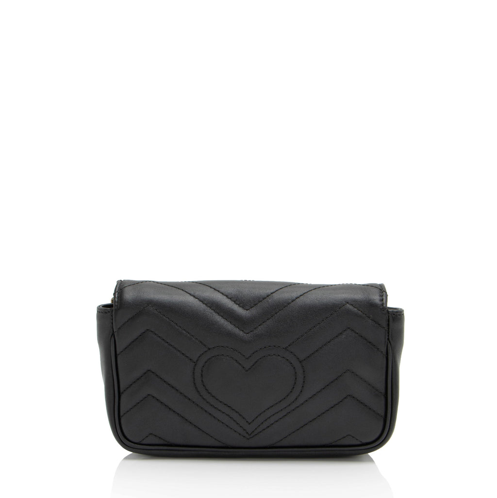 Gucci Matelasse Leather GG Marmont Super Mini Flap Bag (SHF-2hhN8g)