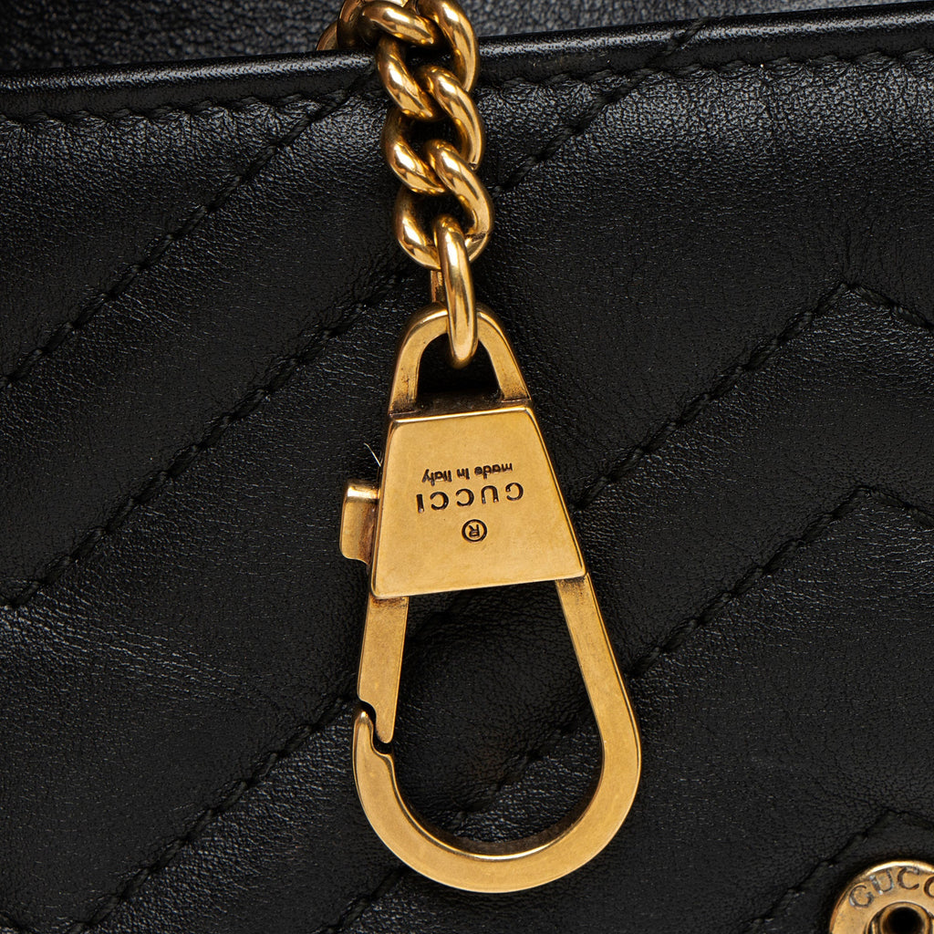 Gucci Matelasse Leather GG Marmont Super Mini Flap Bag (SHF-2hhN8g)