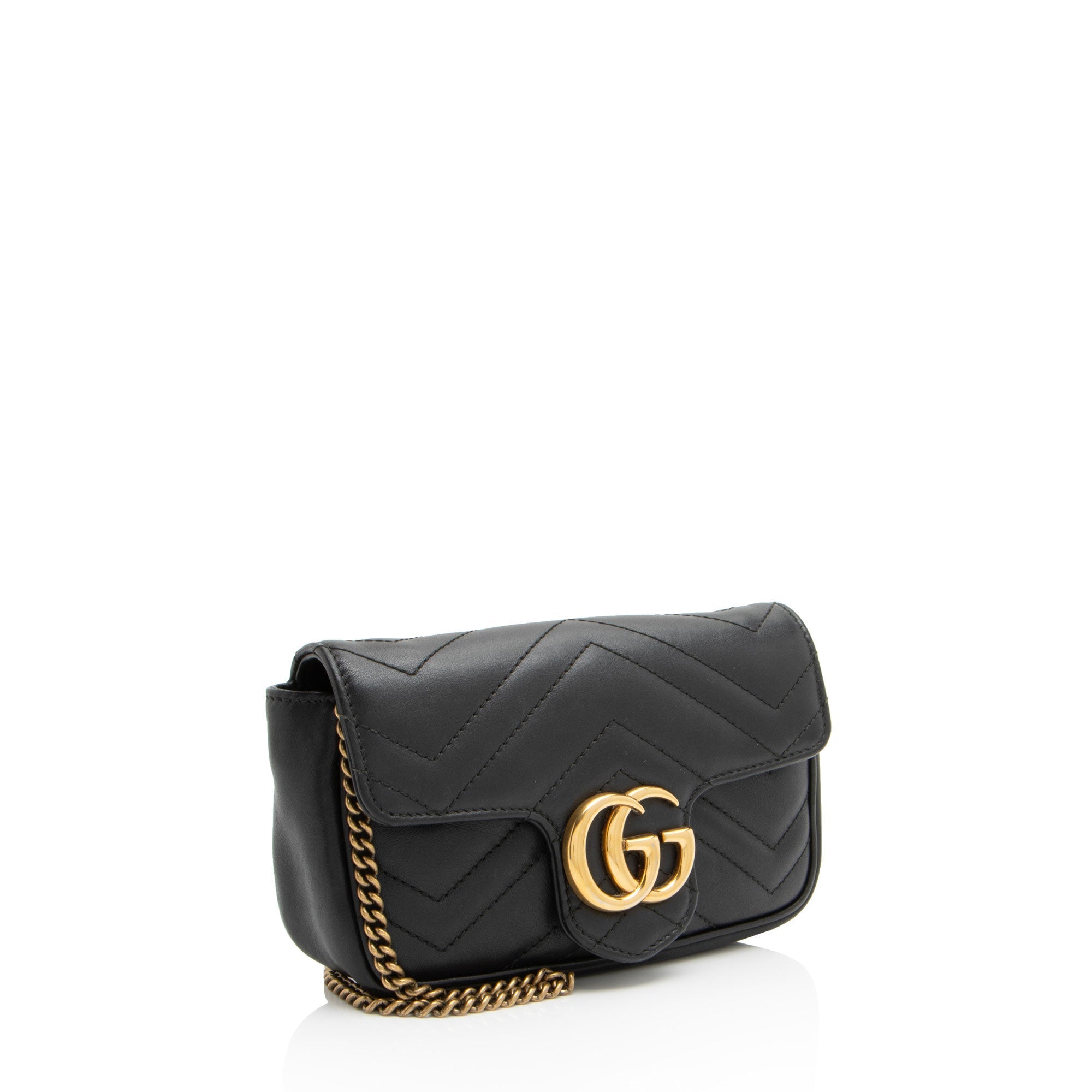 Gucci Matelasse Leather GG Marmont Super Mini Flap Bag (SHF-2hhN8g)