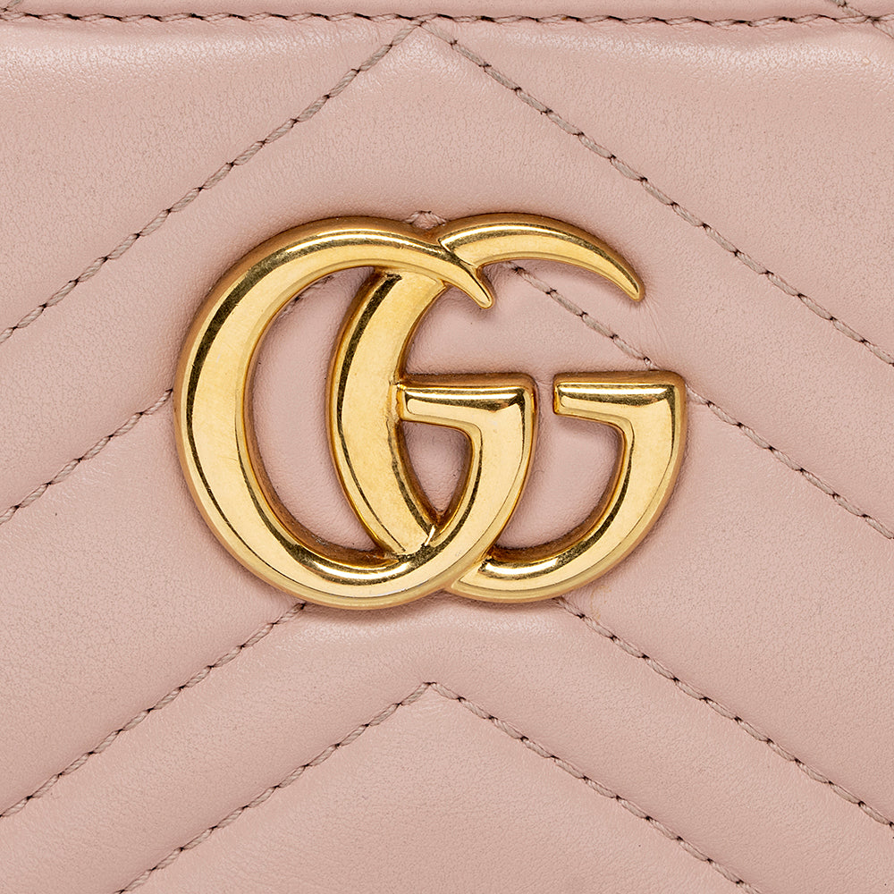 Gucci Matelasse Leather Gucci Marmont Top Handle Small Satchel (SHF-16120)
