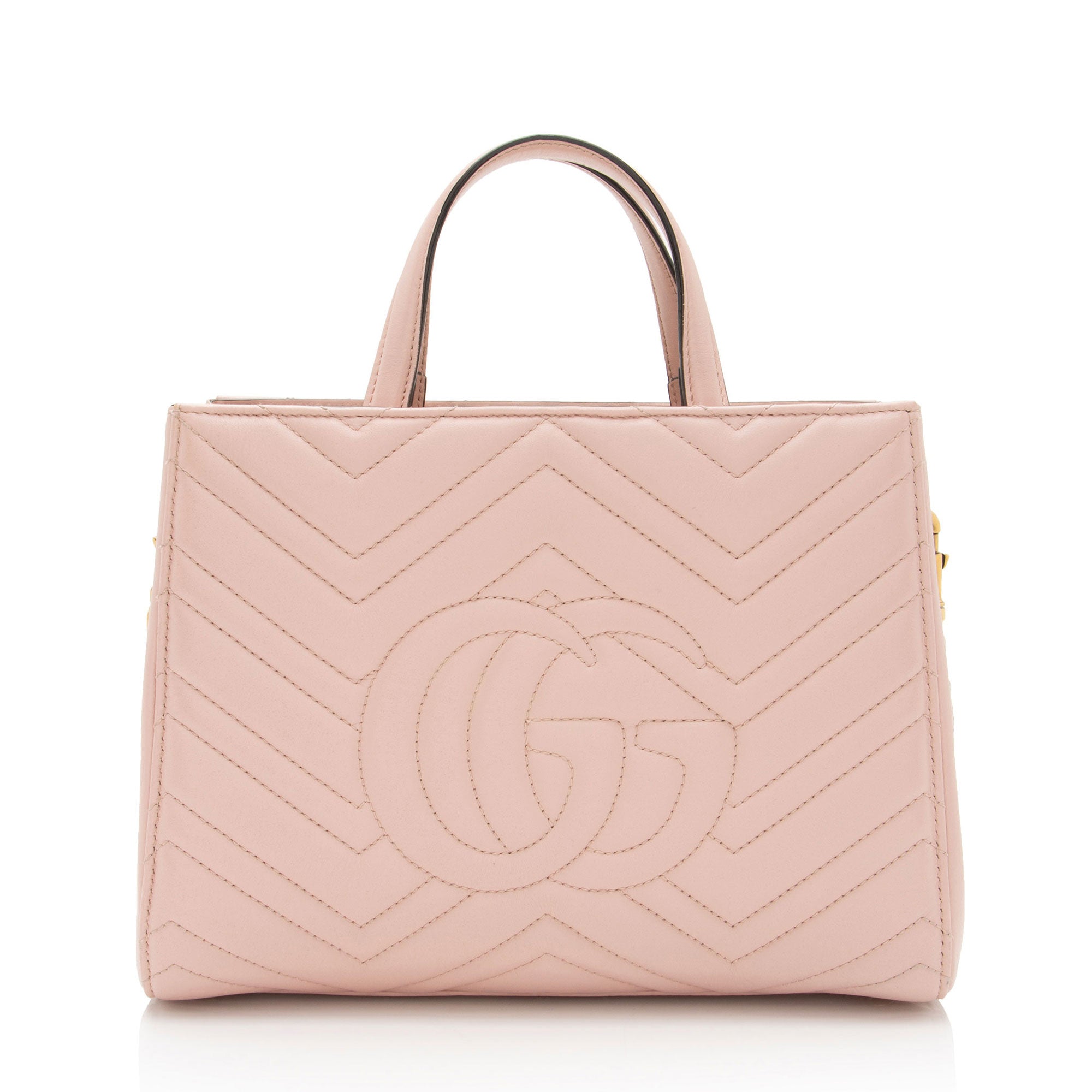 Gucci Matelasse Leather GG Marmont Top Handle Small Satchel (SHF-0hn0Gf)