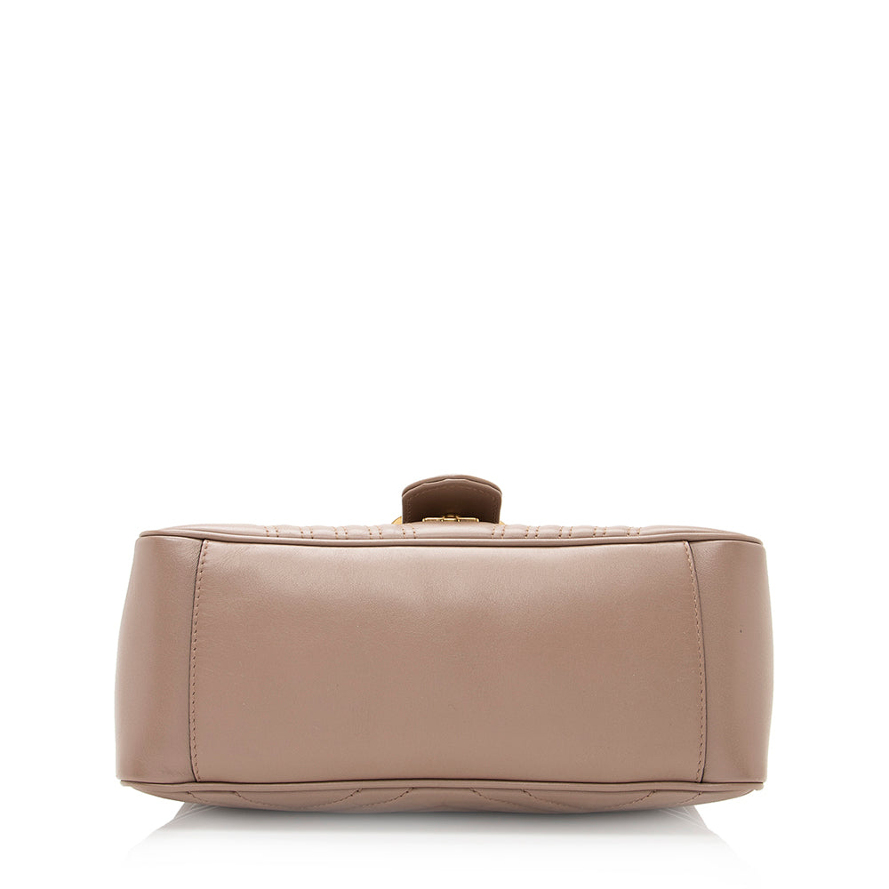 Gucci Matelasse Leather Gucci Marmont Top Handle Small Shoulder Bag