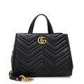 Gucci Matelasse Leather Gucci Marmont Top Handle Small Satchel (SHF-19560)