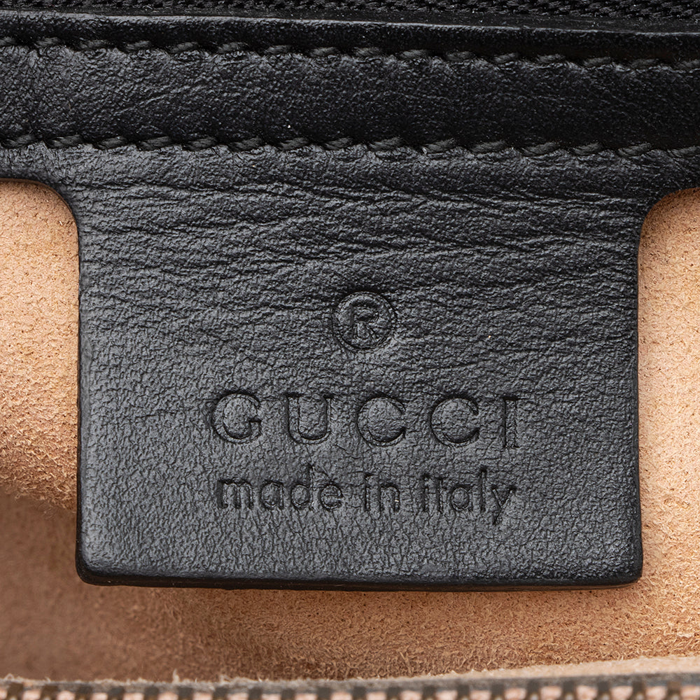Gucci Matelasse Leather Gucci Marmont Top Handle Small Satchel (SHF-19560)