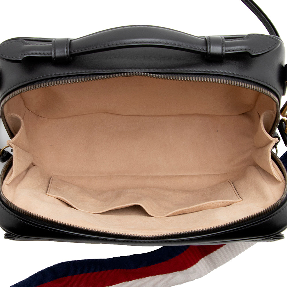 Gucci Matelasse Leather Gucci Marmont Top Handle Zip Around Small Shoulder Bag (SHF-21365)