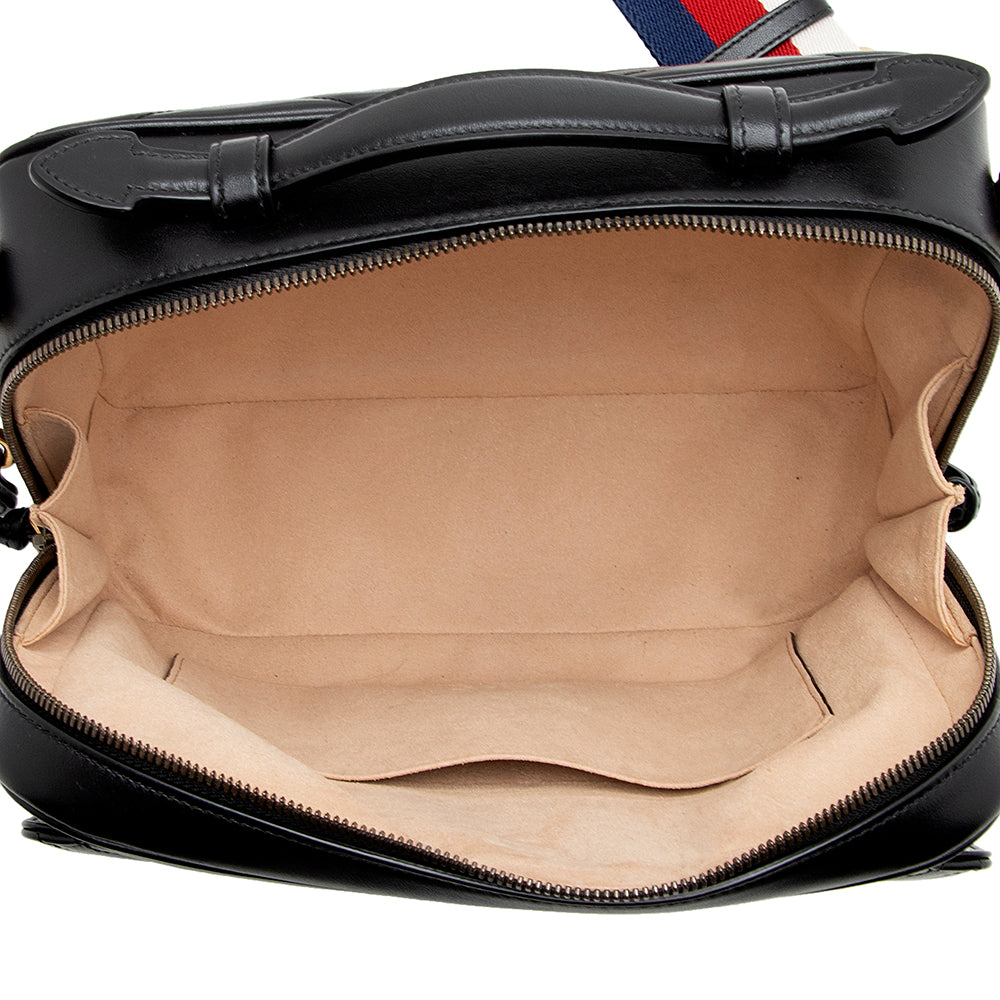Gucci Matelasse Leather Gucci Marmont Top Handle Zip Around Small Shoulder Bag (SHF-21375)