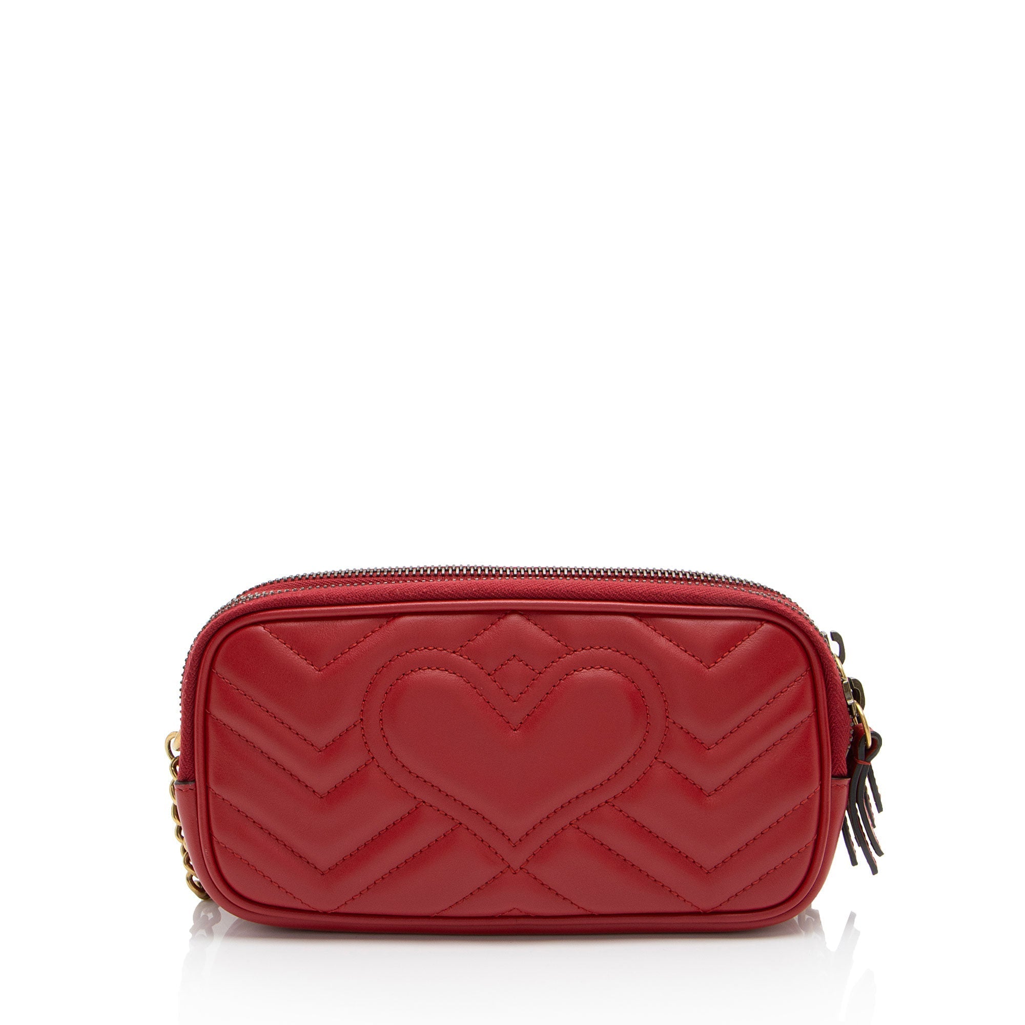 Gucci Matelasse Leather GG Marmont Triple-Zip Mini Bag