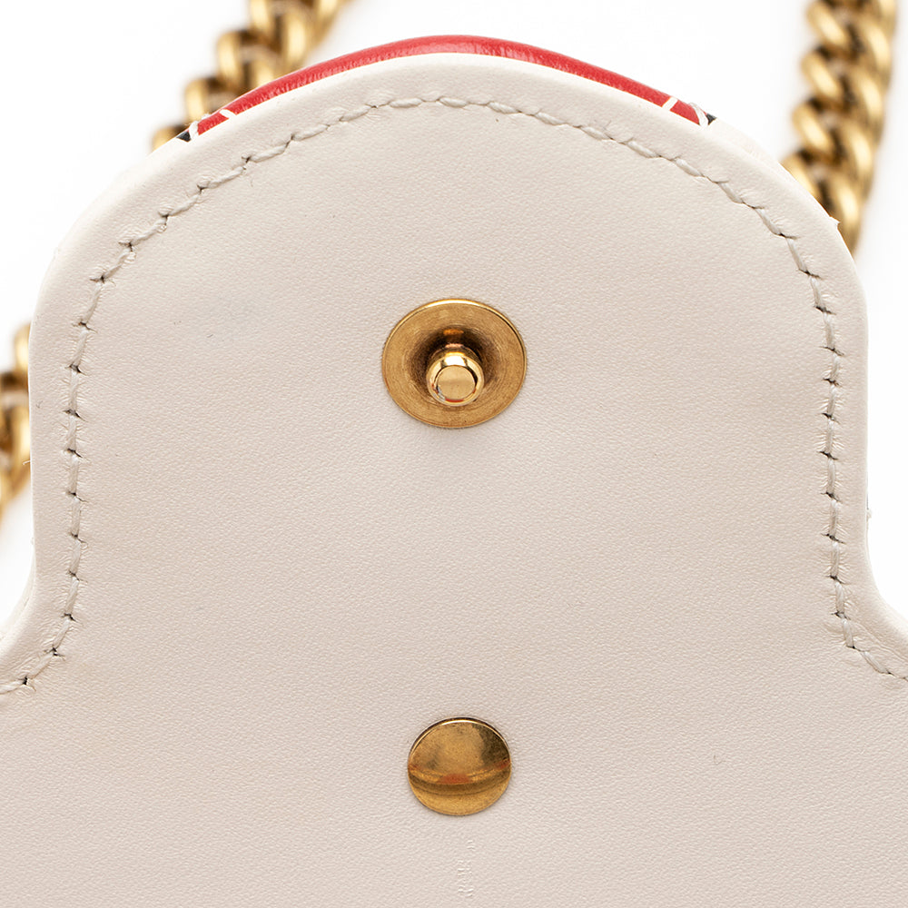 Gucci Matelasse Leather Gucci Marmont Trompe L'Oeil Wallet on Chain (SHF-18915)