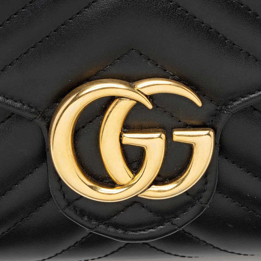 Gucci Matelasse Leather GG Marmont Wallet on Chain