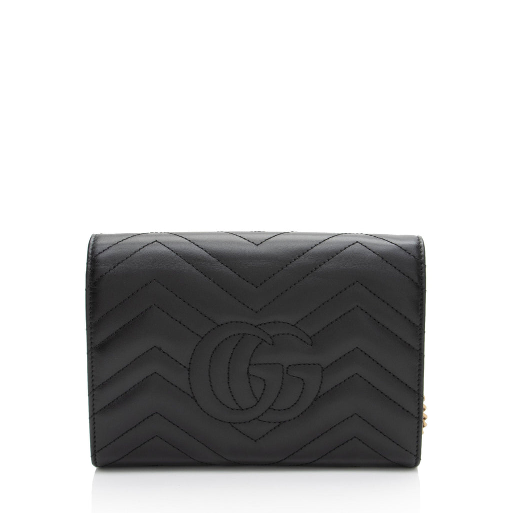 Gucci Matelasse Leather GG Marmont Wallet on Chain