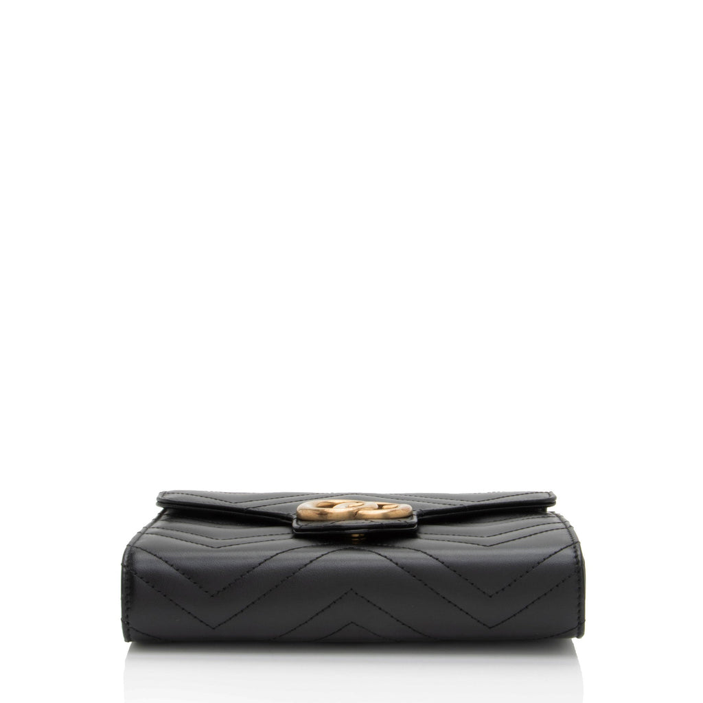 Gucci Matelasse Leather GG Marmont Wallet on Chain