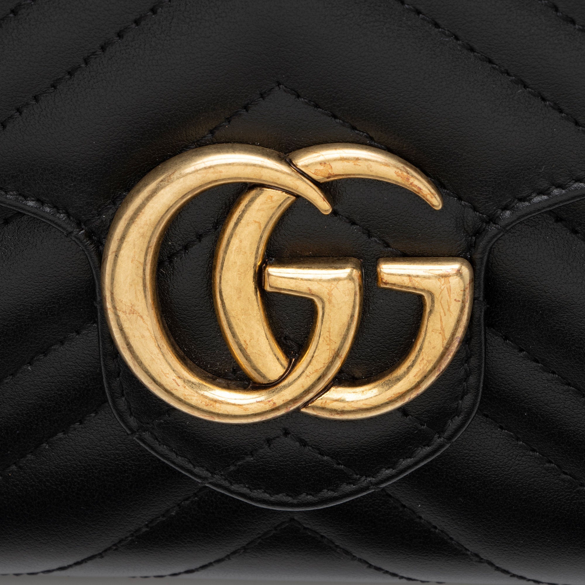 Gucci Matelasse Leather GG Marmont Wallet on Chain