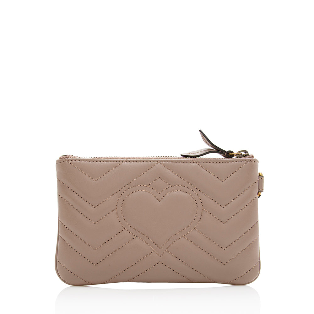 Gucci Matelasse Leather Gucci Marmont Wristlet (SHF-20840)