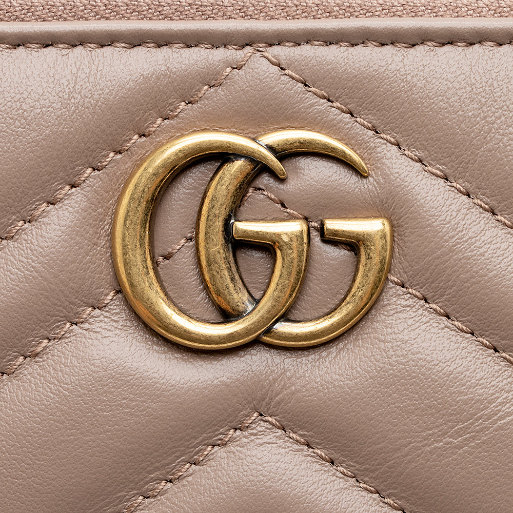 Gucci Matelasse Leather Gucci Marmont Wristlet (SHF-20840)