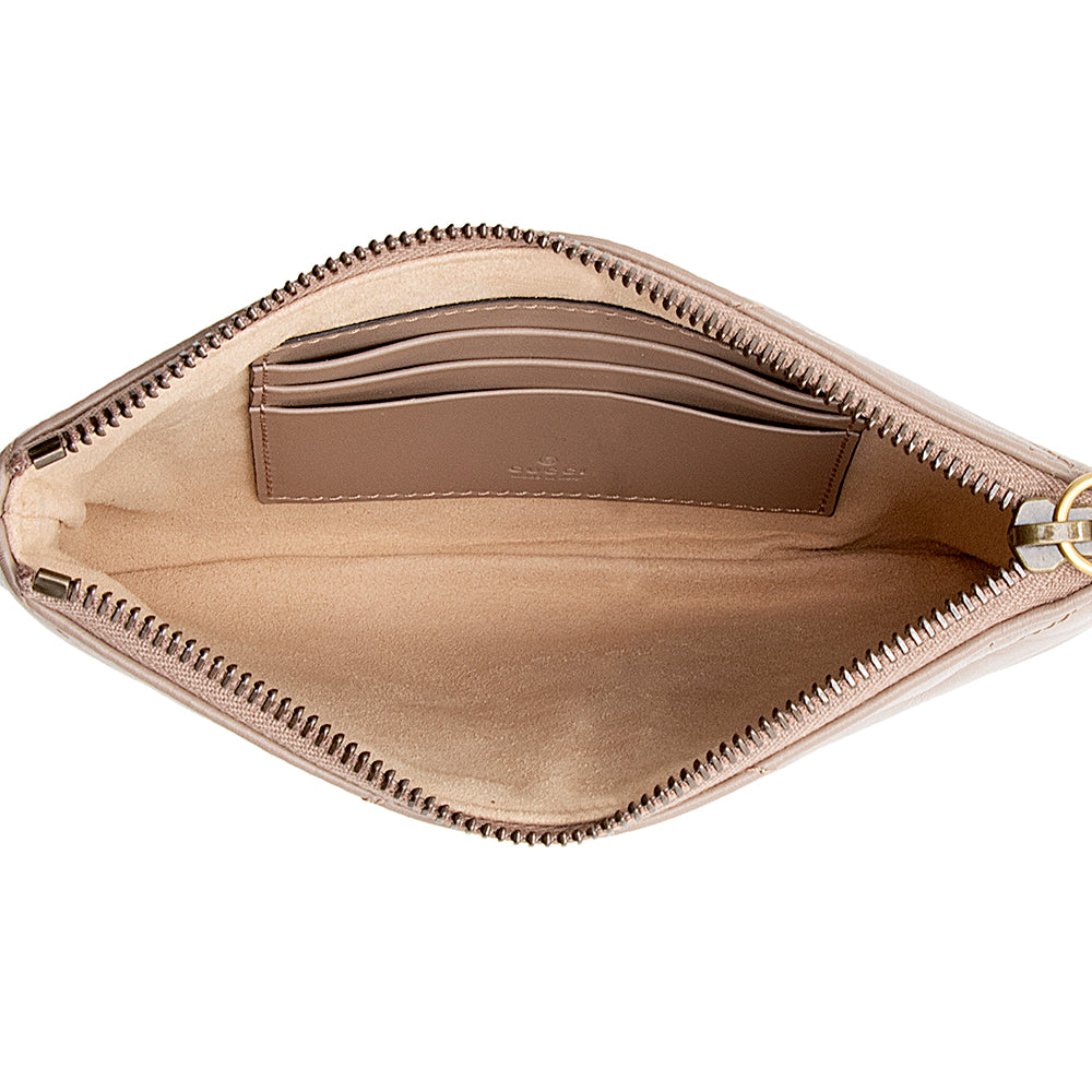 Gucci Matelasse Leather Gucci Marmont Wristlet (SHF-20840)