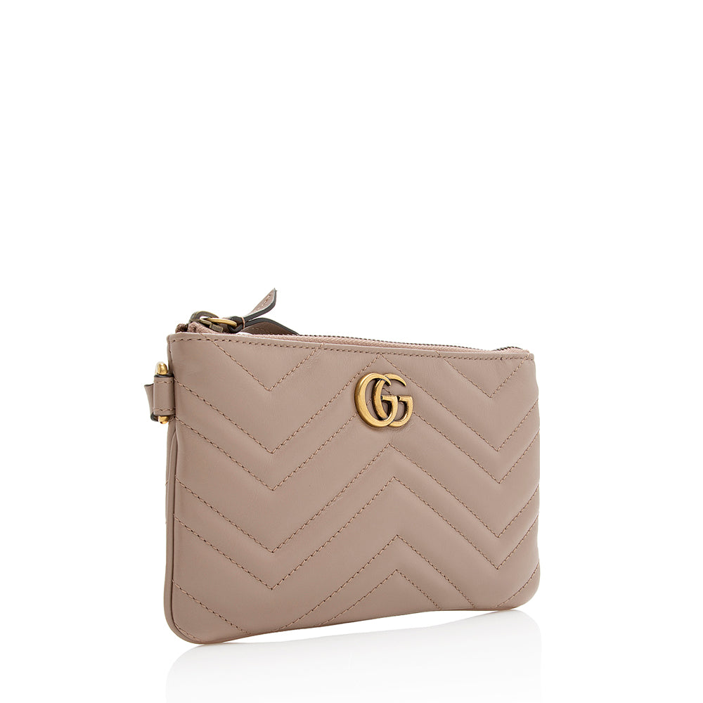 Gucci Matelasse Leather Gucci Marmont Wristlet (SHF-20840)