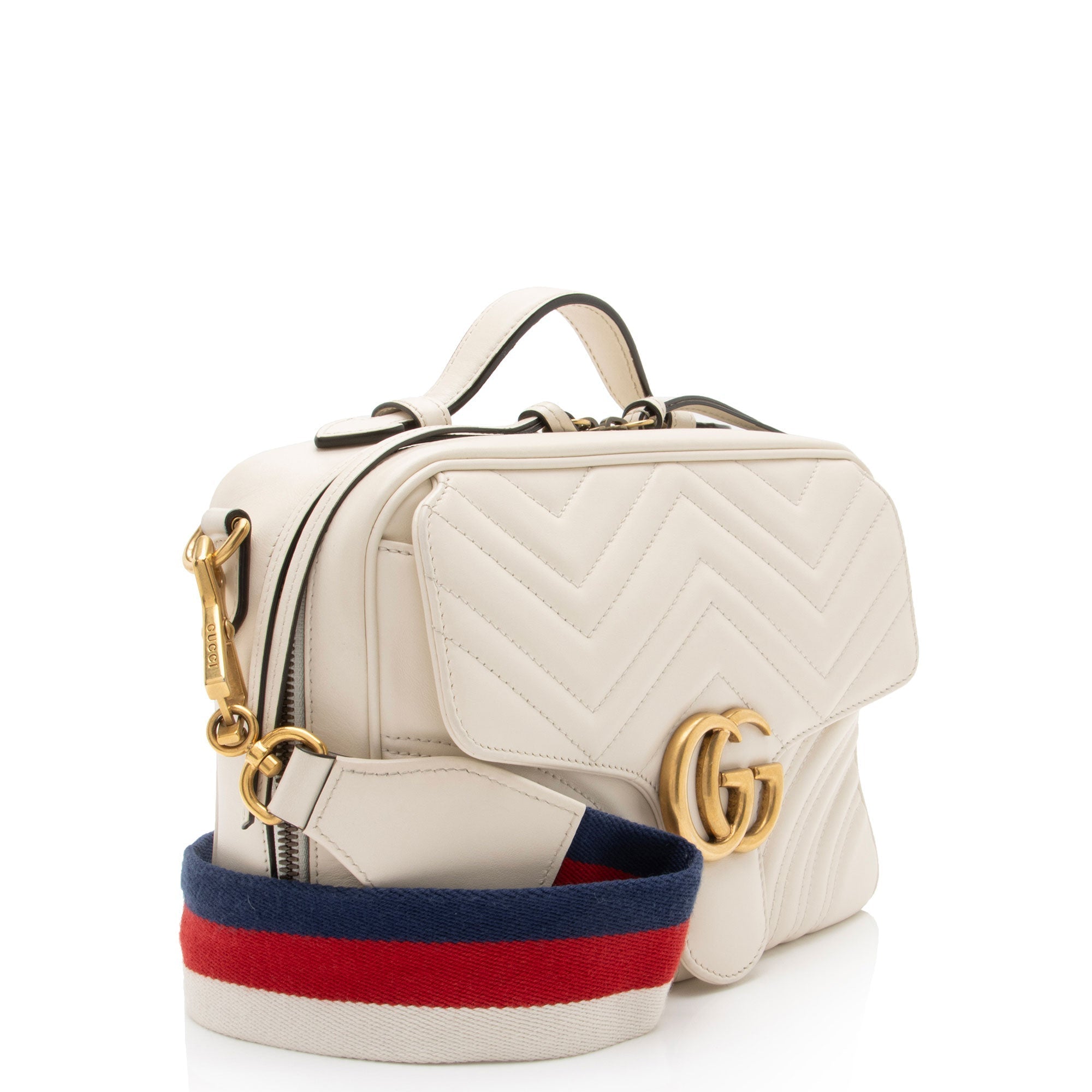 Gucci Matelasse Leather GG Marmont Zip Around Top Handle (SHF-mIutYM)