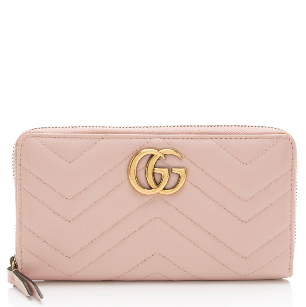 Gucci Matelasse Leather GG Marmont Zip Around Wallet