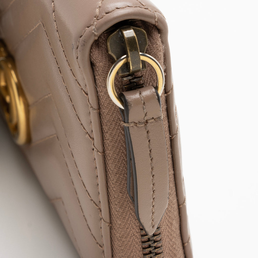 Gucci Matelasse Leather GG Marmont Zip Wallet (SHF-22654)