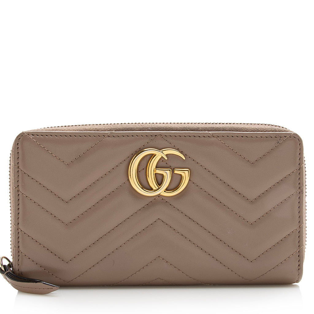 Gucci Matelasse Leather GG Marmont Zip Wallet (SHF-22654)
