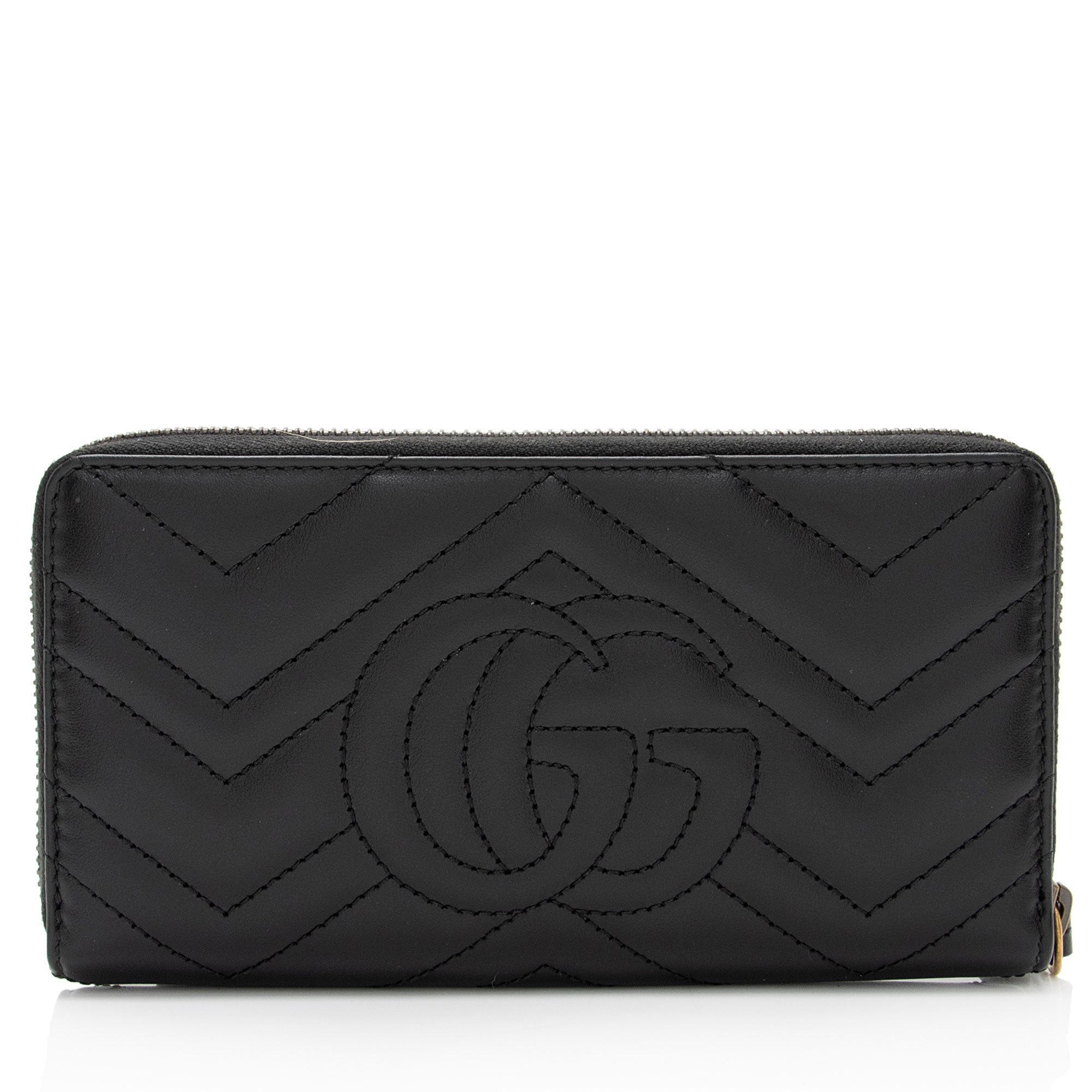 Gucci Matelasse Leather GG Marmont Zip Wallet (SHF-svROoG)
