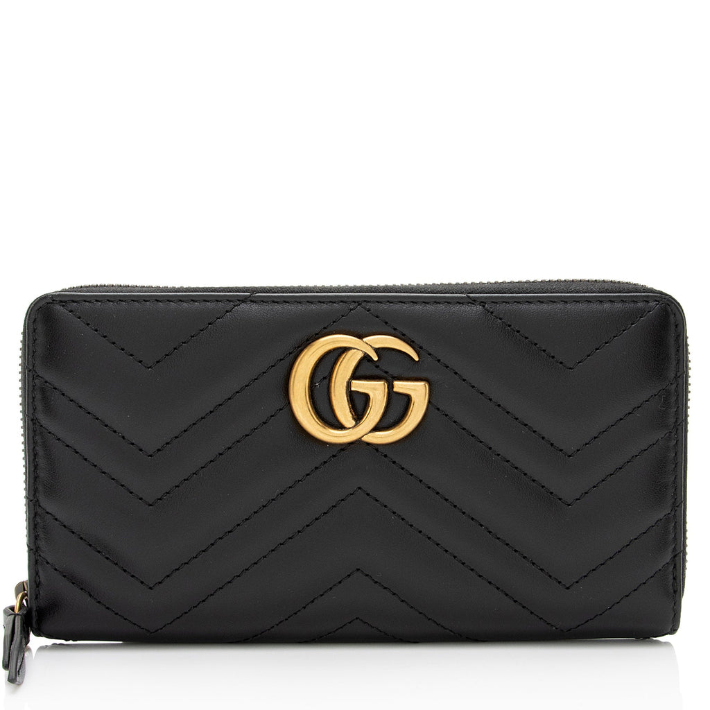 Gucci Matelasse Leather GG Marmont Zip Wallet (SHF-svROoG)