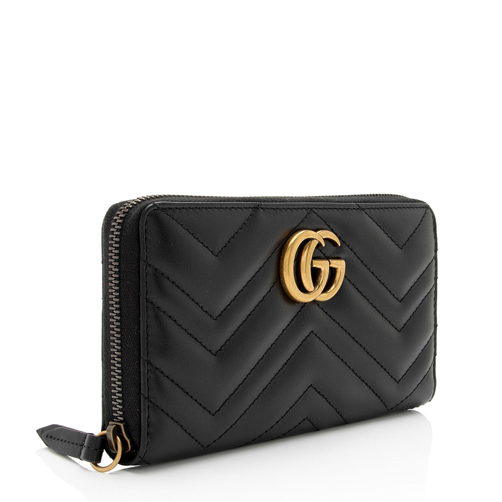 Gucci Matelasse Leather GG Marmont Zip Wallet (SHF-svROoG)