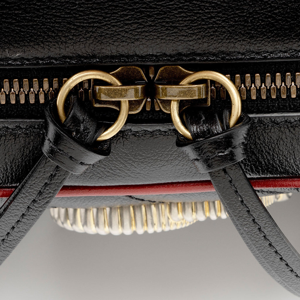 Gucci Matelasse Leather Torchon GG Marmont Bamboo Top Handle Bag (SHF-8zPXp4)