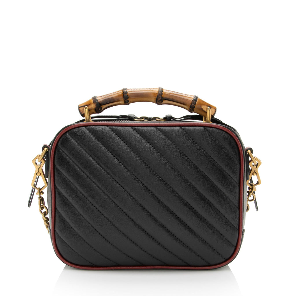 Gucci Matelasse Leather Torchon GG Marmont Bamboo Top Handle