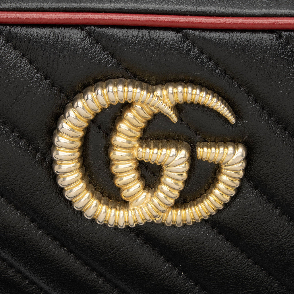 Gucci Matelasse Leather Torchon GG Marmont Bamboo Top Handle